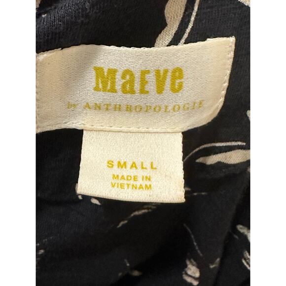 Maeve Winona black cream print 3/4 sleeves babydoll tunic top size Small - Picture 3 of 12